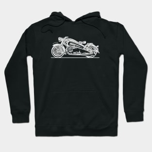 R7 Nostalgia Bike White Sketch Art Hoodie